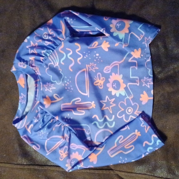 CAT AND JACK, 2 PIECE BATHING SUIT, 18 MONTHS. PURPLE AND PINK. - Picture 2 of 5